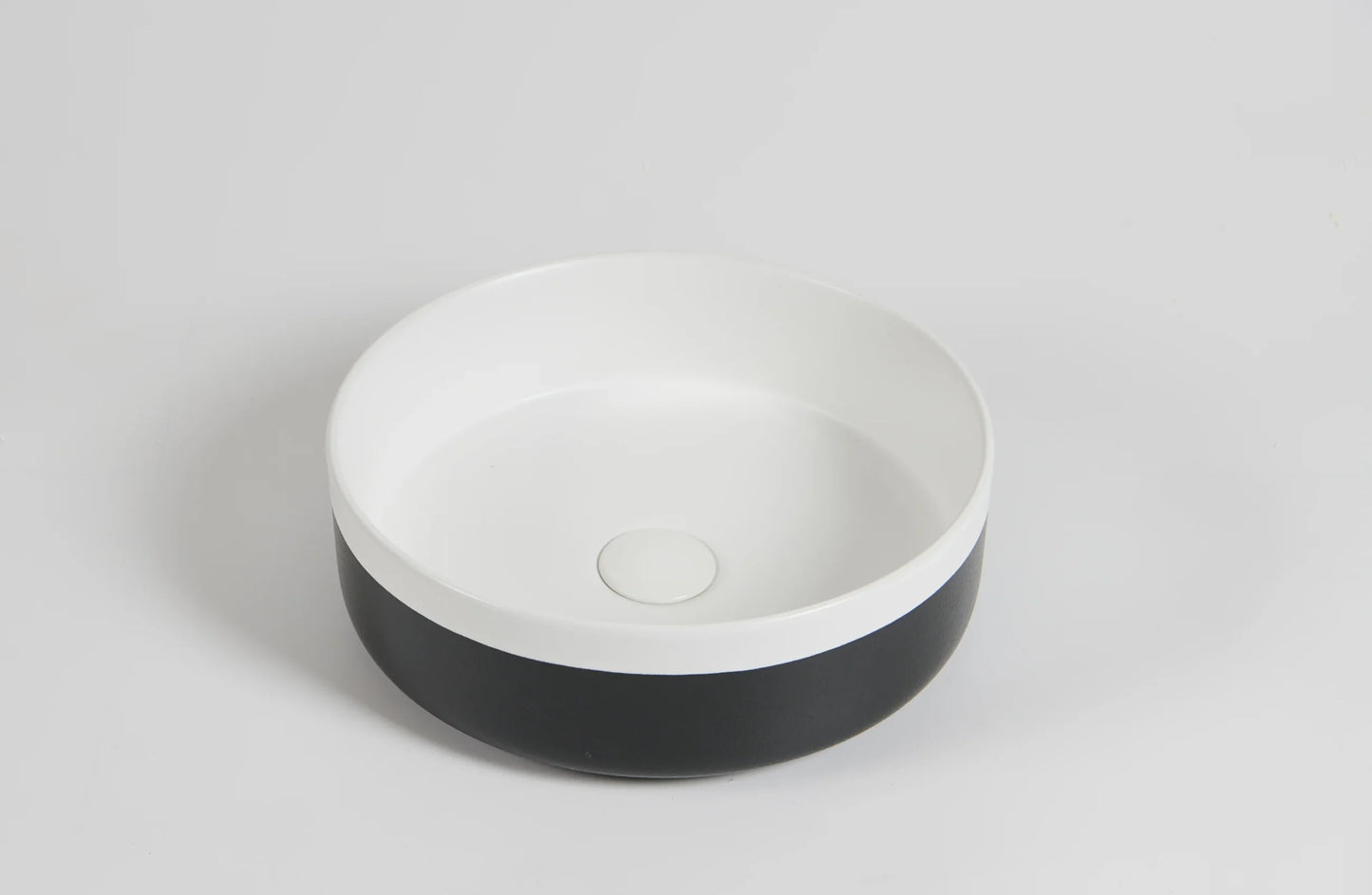 Ovia Claya Alba Matte Black and Matte White Counter Top Basin
