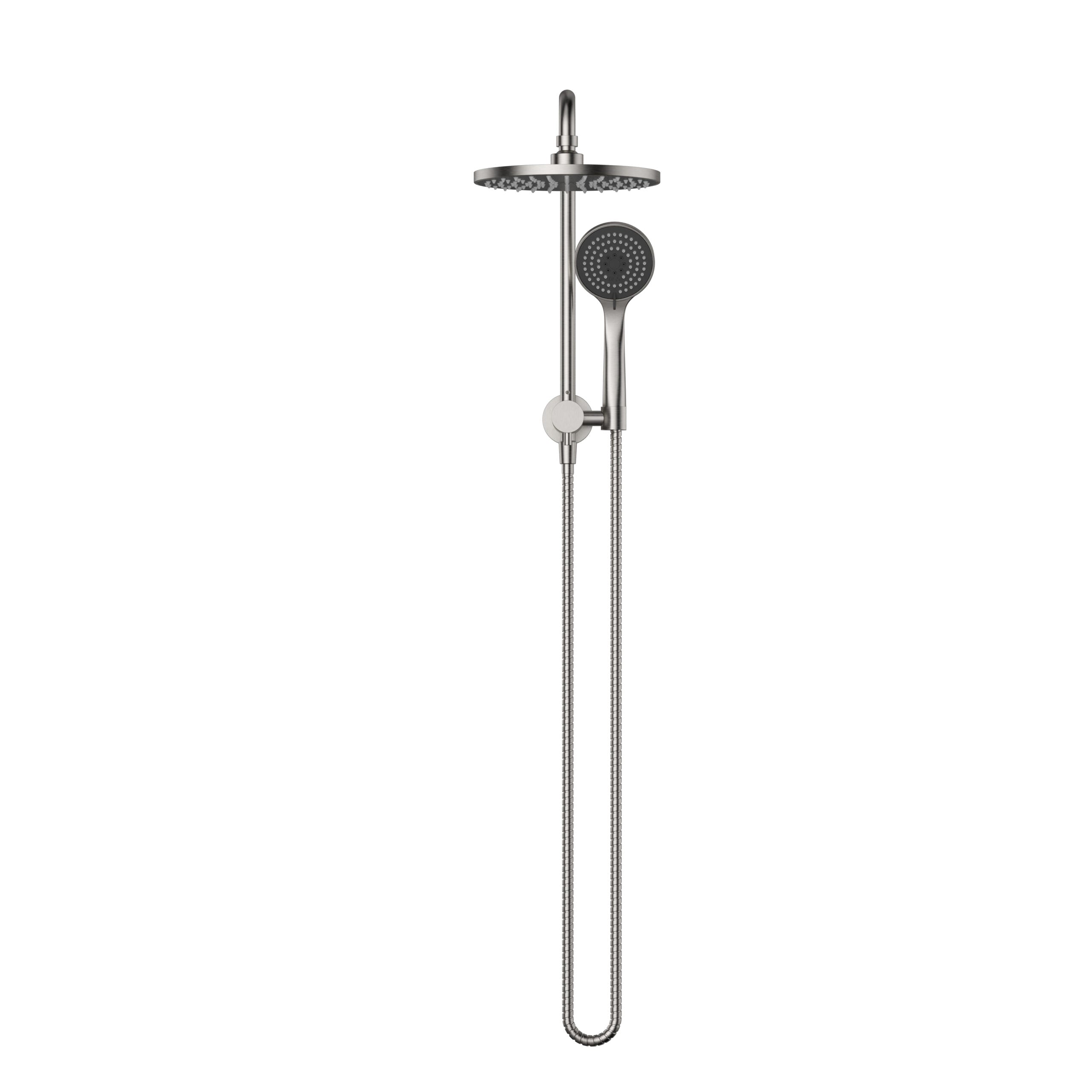 Modern National Bondi Half Rail Twin Multifunction Shower Brushed Nickel