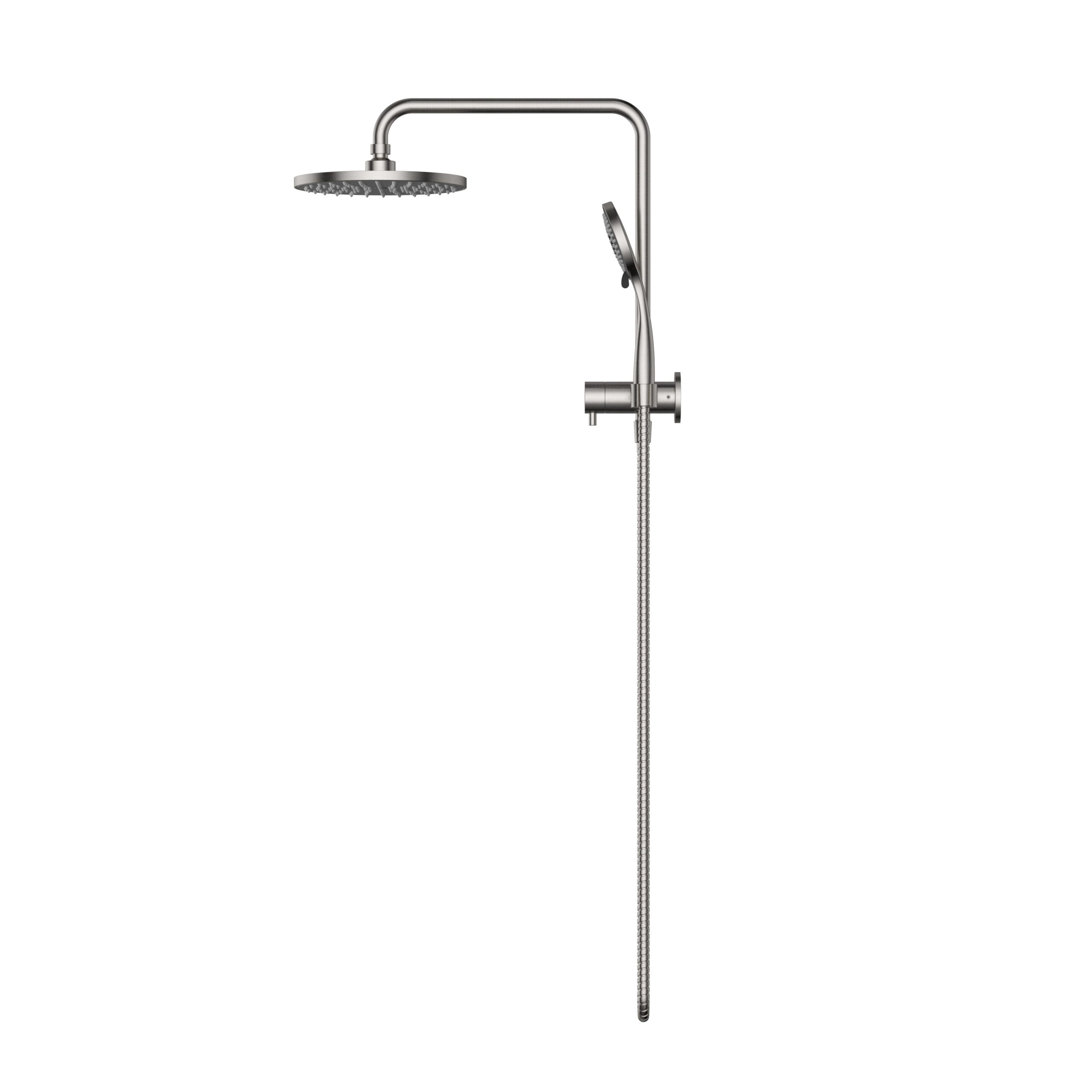 Modern National Bondi Half Rail Twin Multifunction Shower Brushed Nickel