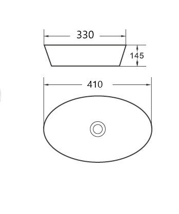 Ovia 410x330x140mm Counter Top Basin