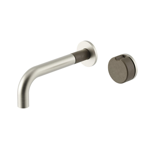 Meir X Nood Co. Alchemy Series Progressive Wall Mixer Set - Warm Brushed Nickel x Olive