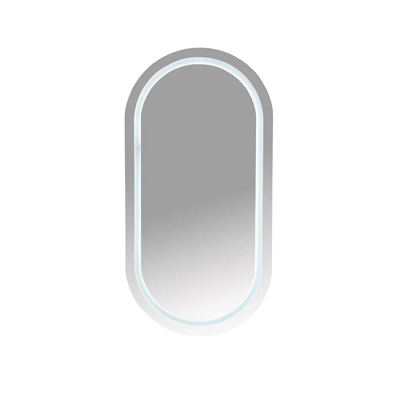 Athena 450 x 900mm LED Pill Oval Wall-Hung Shaving Cabinet - Single Door