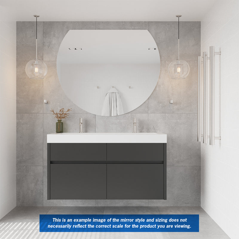 Thermogroup 1200x900x5mm D-Shaped Polished Edge Mirror with Demister (Glue to Wall)
