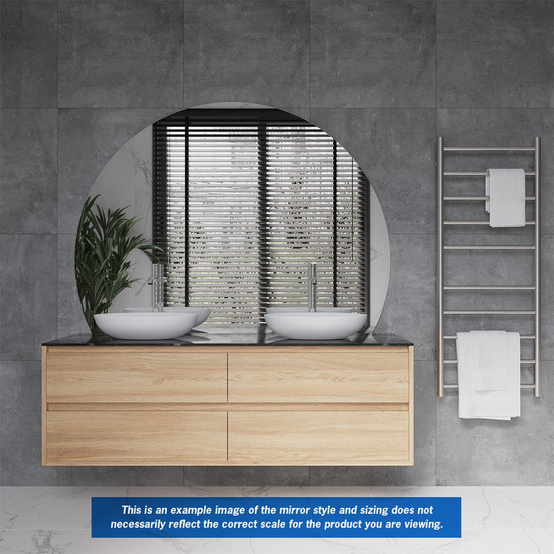 Thermogroup 1500x1100x5mm D-Shaped Polished Edge Mirror with Demister (Glue to Wall)