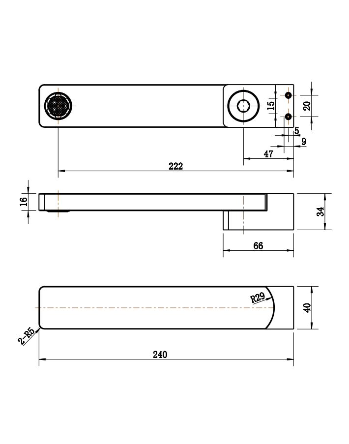 Modern National Ardmore Bath Spout 180 Degree Swivel Matte Black