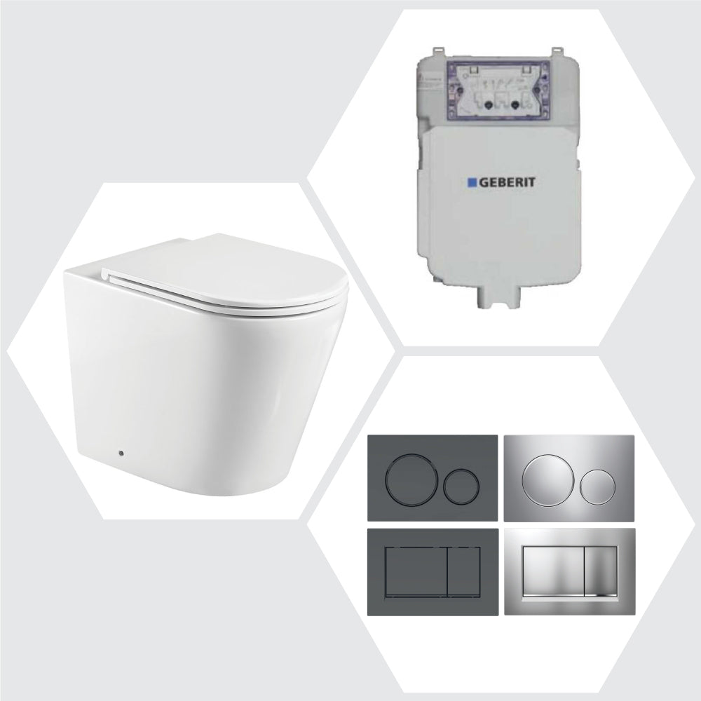 Geberit Sigma 8 Fienza Aluca Rimless Tornado In Wall Cistern Toilet Suite