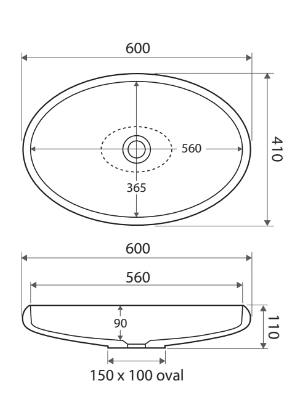 Fienza Antonia Solid Surface Basin Matte White