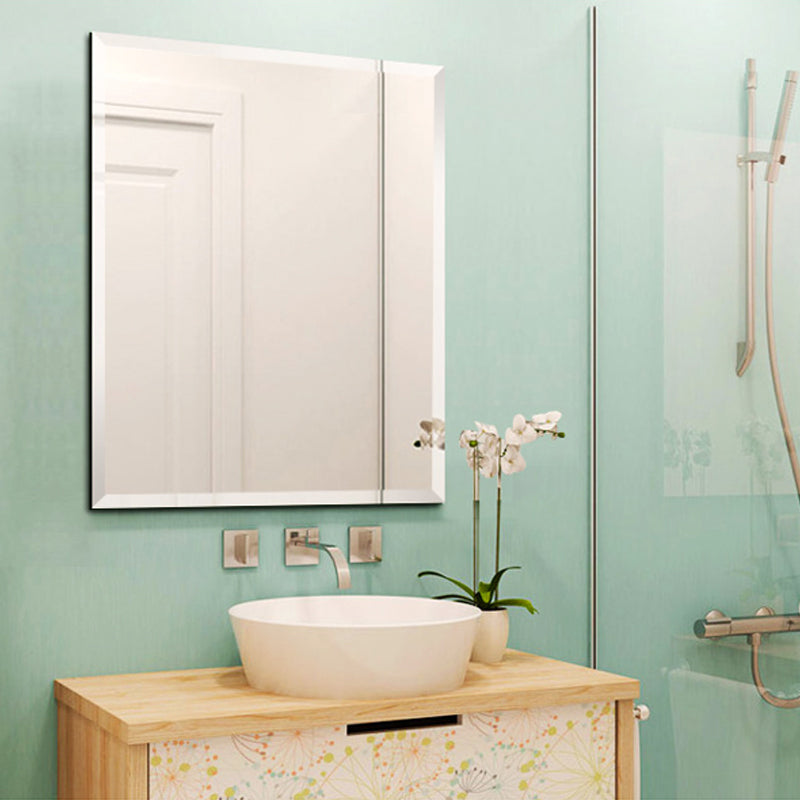 600x750mm Plain Bathroom Mirror Bevel Edge Wall Mounted Vertical or Horizontal