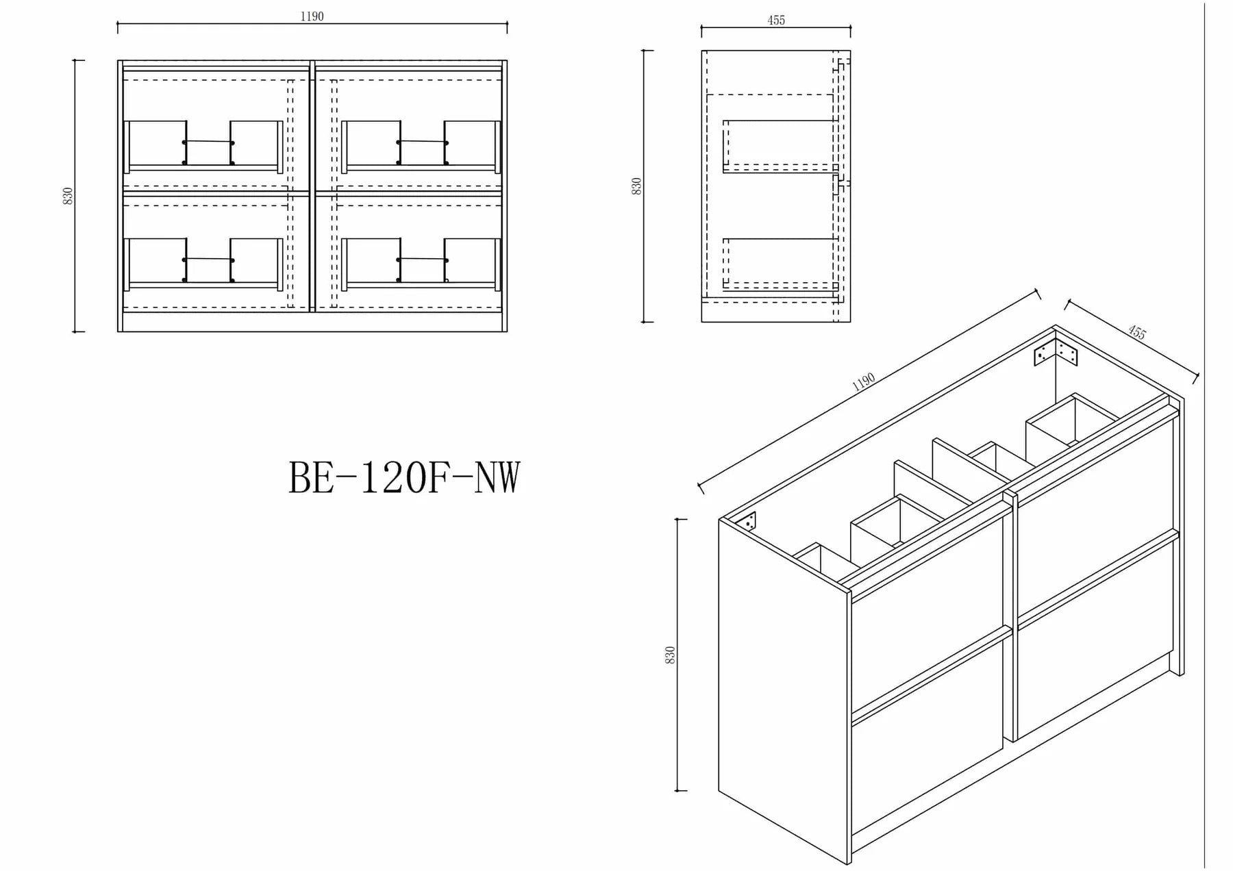 Bella 1200mm Freestanding Cabinet Notaio Walnut