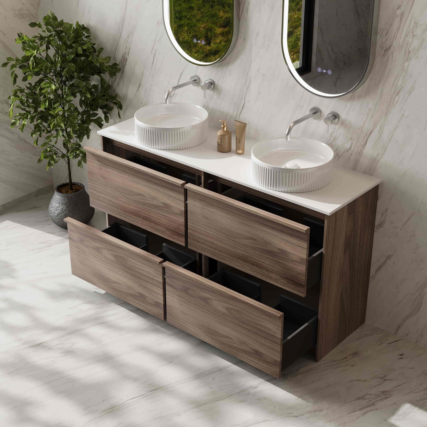Bella 1500mm Freestanding Cabinet Notaio Walnut