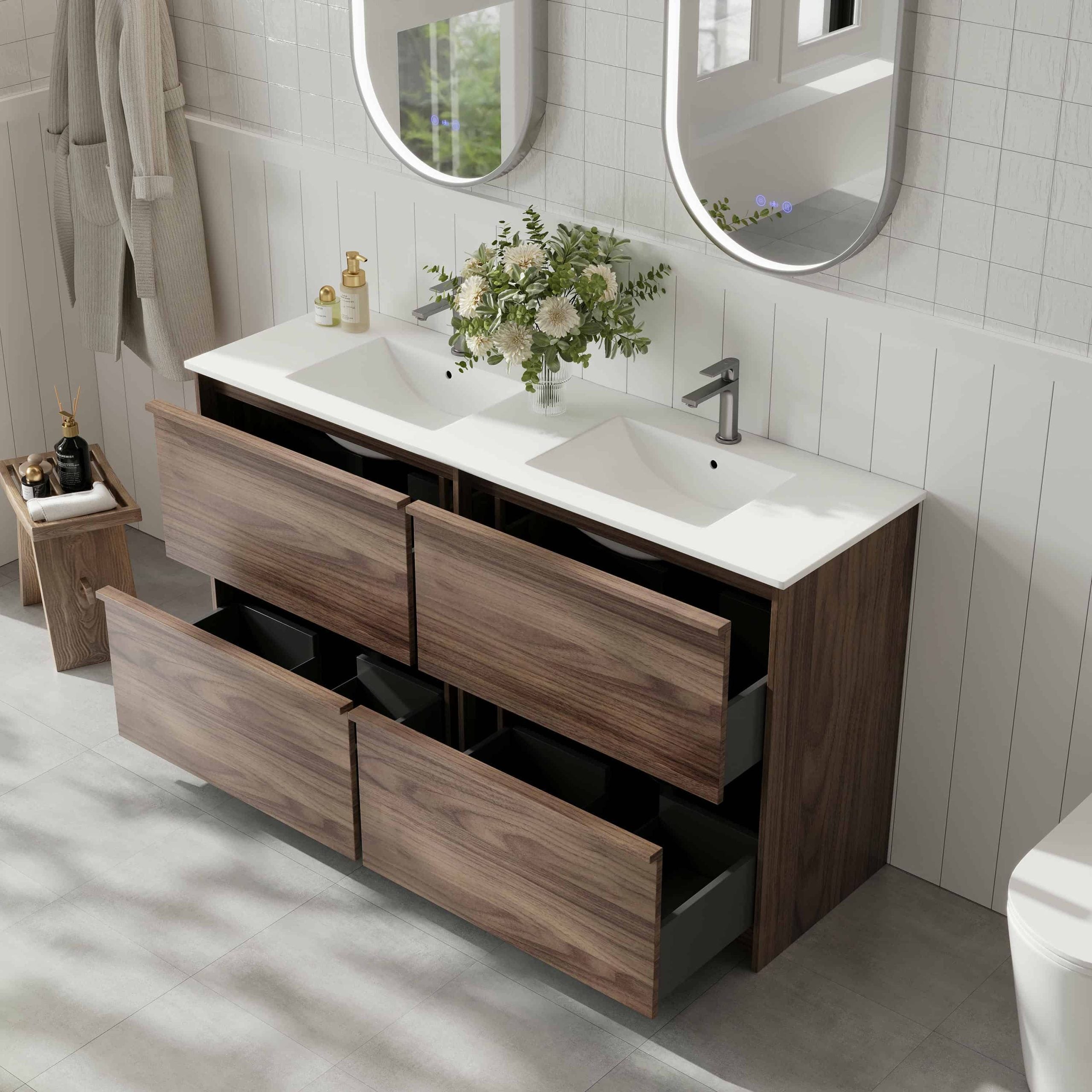 Bella 1500mm Freestanding Cabinet Notaio Walnut