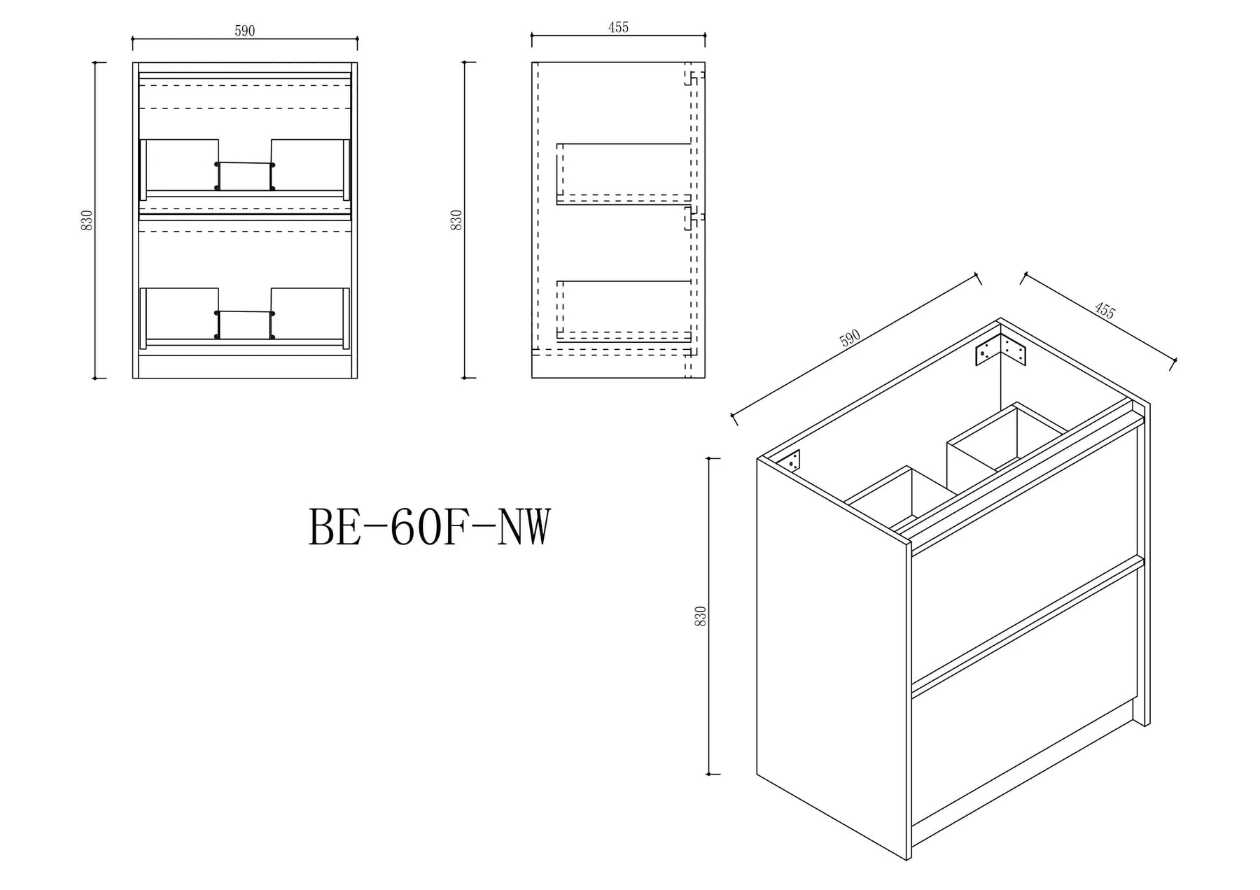 Bella 600mm Freestanding Cabinet Notaio Walnut
