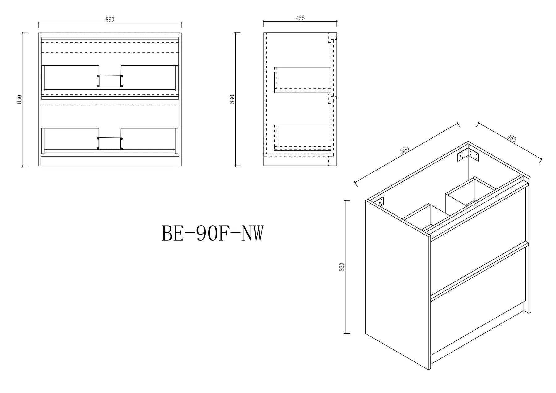 Bella 900mm Freestanding Cabinet Notaio Walnut