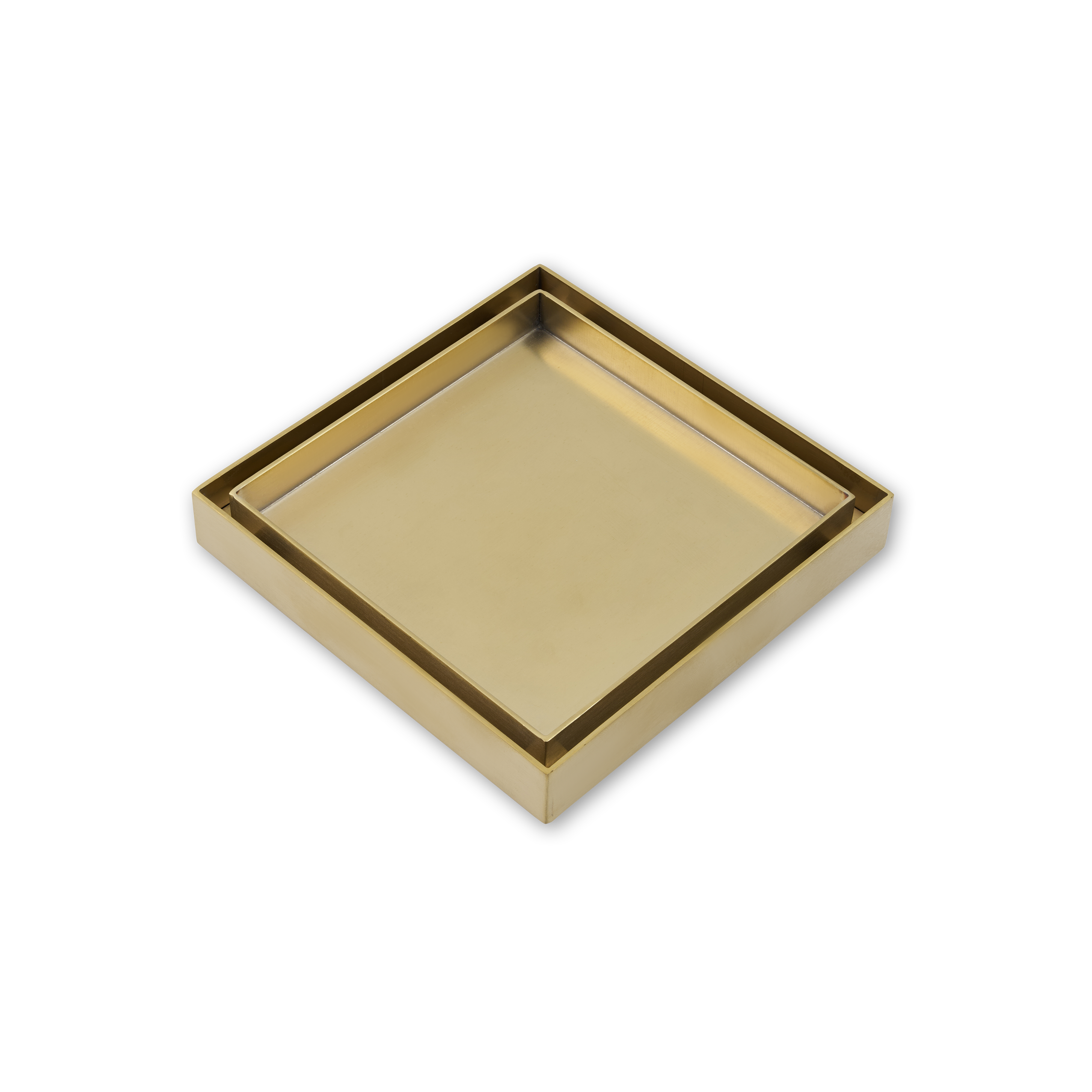 120mm x 120mm Gold Smart Tile Insert Floor Waste Shower Grate Brass Drain
