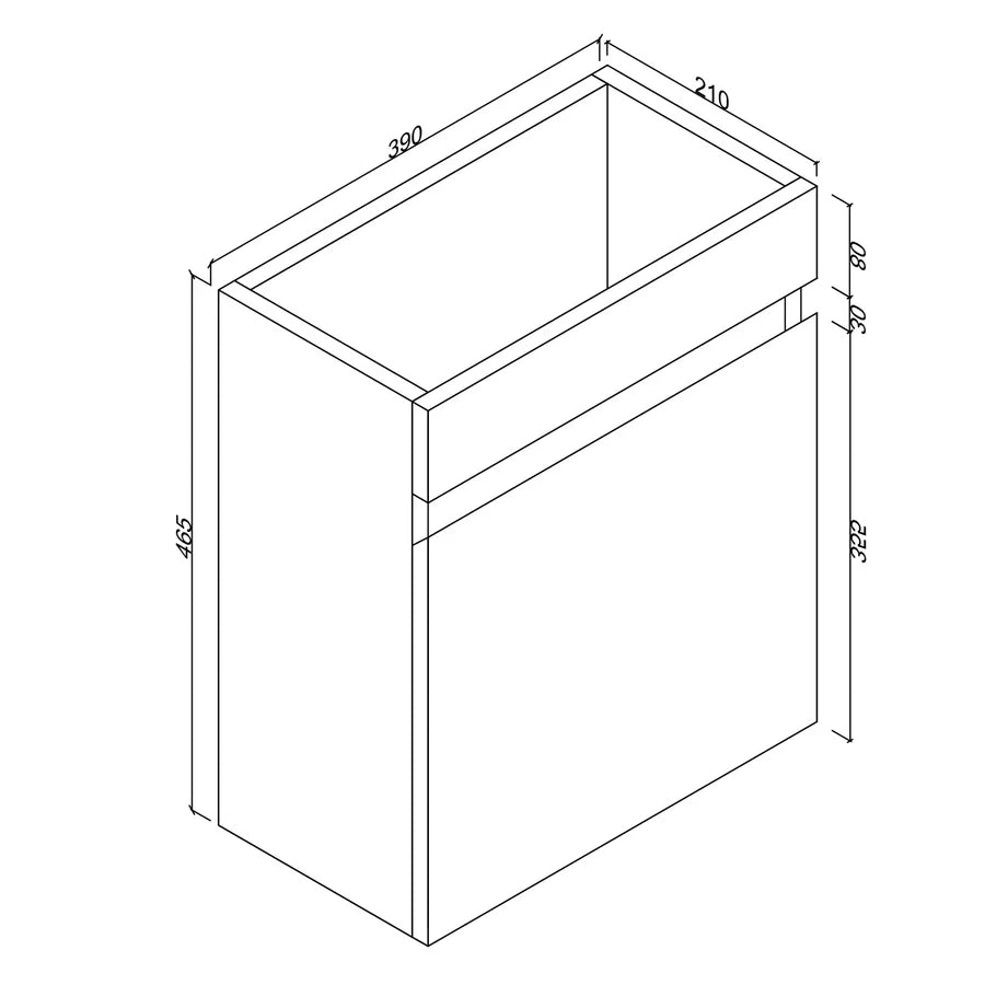 BIANCA SLIM 40cm Wall Hung Vanity Cabinet with top