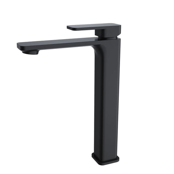 Aquato Tower Basin Mixer Matt Black Soft Square