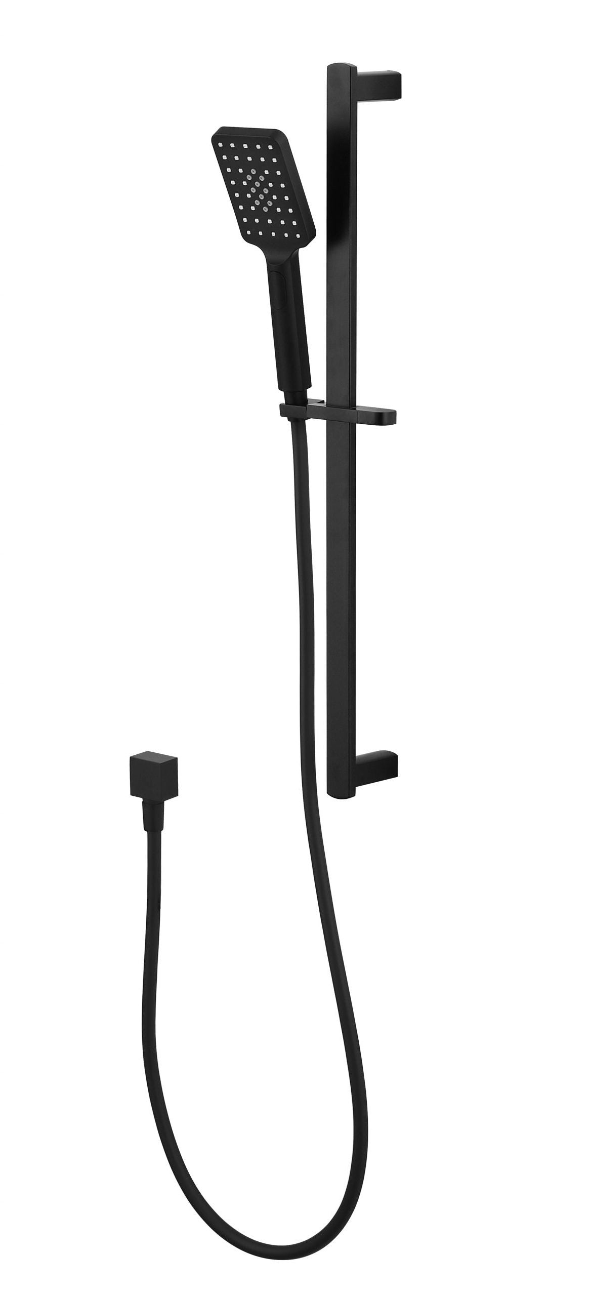 Modern National Kiama Shower On Rail - Matte Black — A-KIA014BK