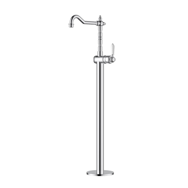 Modern National Bordeaux Freestanding Bath Mixer - Chrome