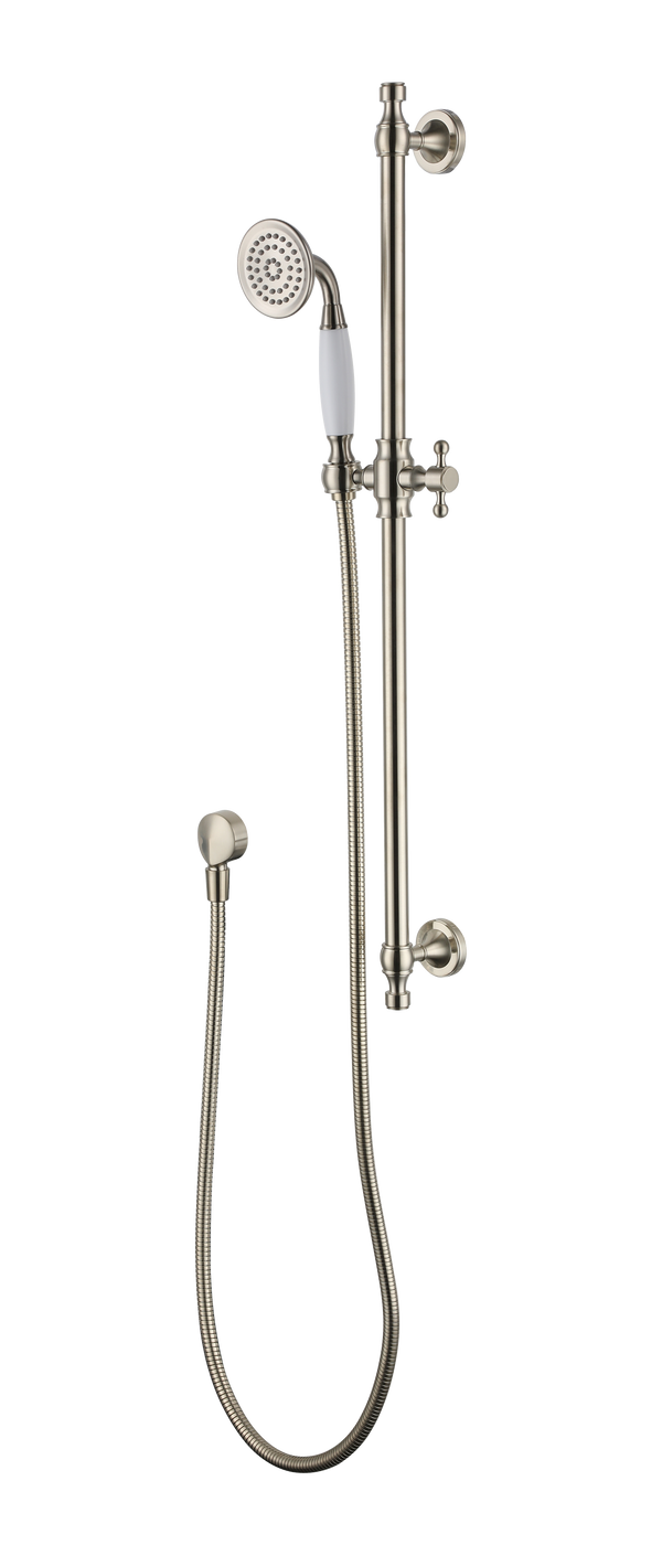 Modern National Bordeaux Traditional Hand Shower on Rail Set - Warm Brushed Nickel