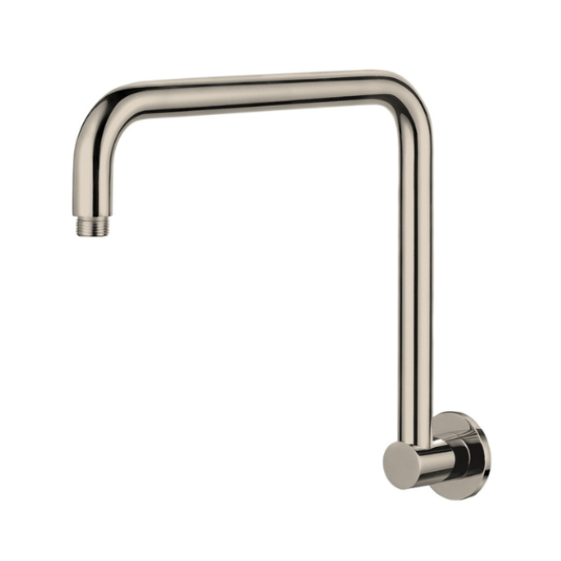 Modern National Round Tall Shower Arm - Warm Brushed Nickel — HAR016BN