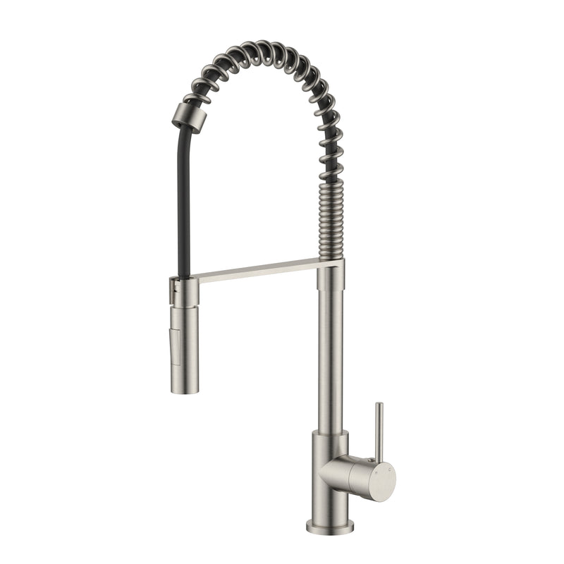 Modern National Kasper Spring Multi-Function Kitchen Mixer - Warm Brushed Nickel — KSP0058BN
