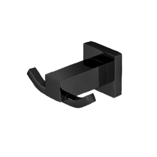 Modern National Lux Double Robe Hook - Matte Black — LUX53-2BK