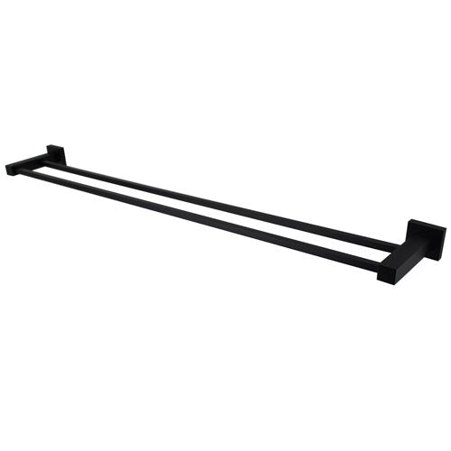 Modern National Lux 750mm Double Towel Rail - Matte Black — LUX72BK