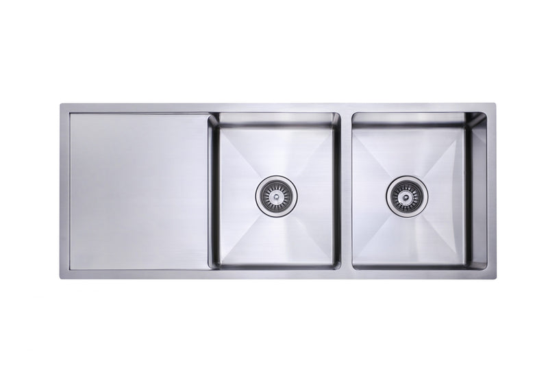 Modern National Double Bowl Stainless Steel Sink 22L+26L - Stainless Steel — M-S206B