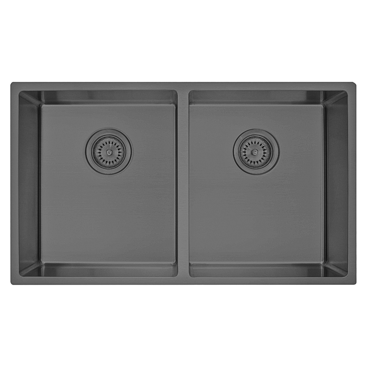 Modern National Coloured Double Bowl Sink 75L - Gunmetal — M-S213GM