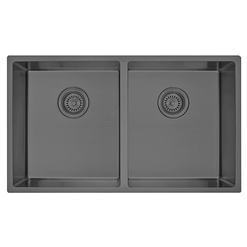 Modern National Coloured Double Bowl Sink 75L - Gunmetal — M-S213GM