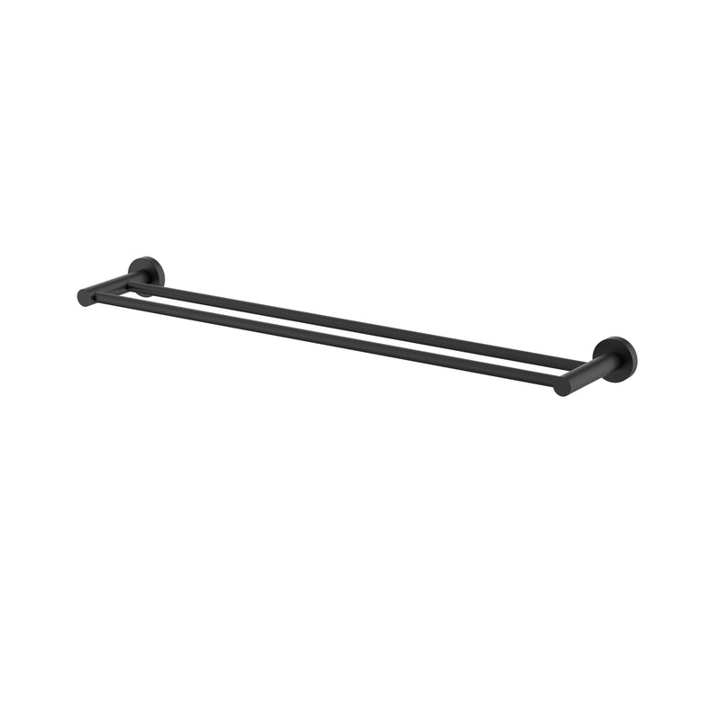 Modern National Mirage 600mm Double Towel Rail - Black — MIR48BK