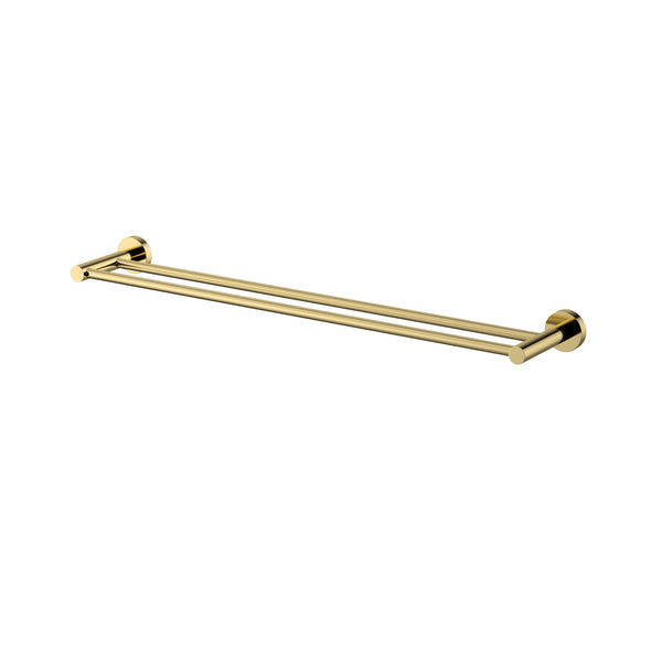 Modern National Mirage 600mm Double Towel Rail - Polished Gold (Polished Brass)