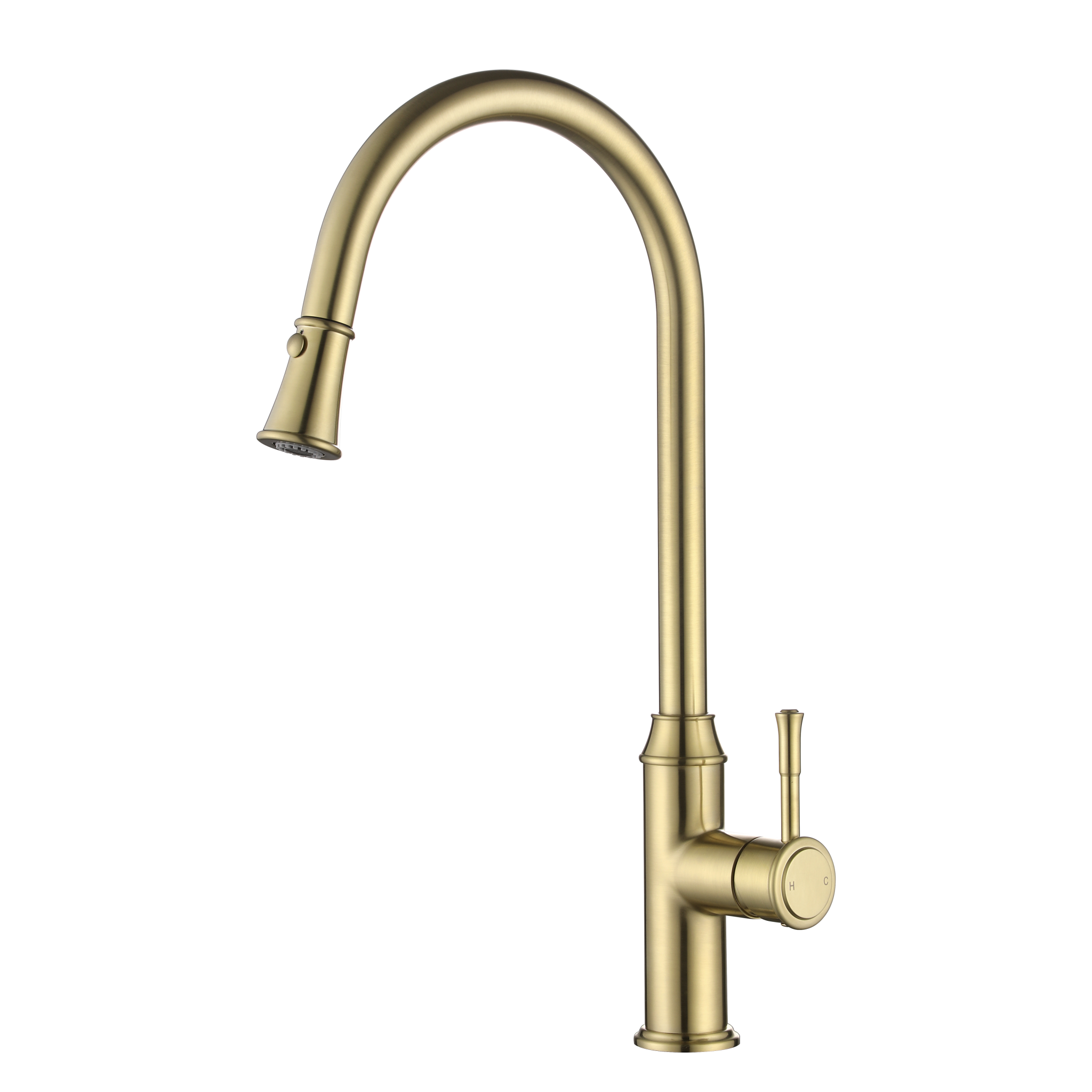 Modern National Montpellier Traditional Pull-Out Kitchen Sink Mixer - Brushed Gold (Brushed Bronze) — MON005BM