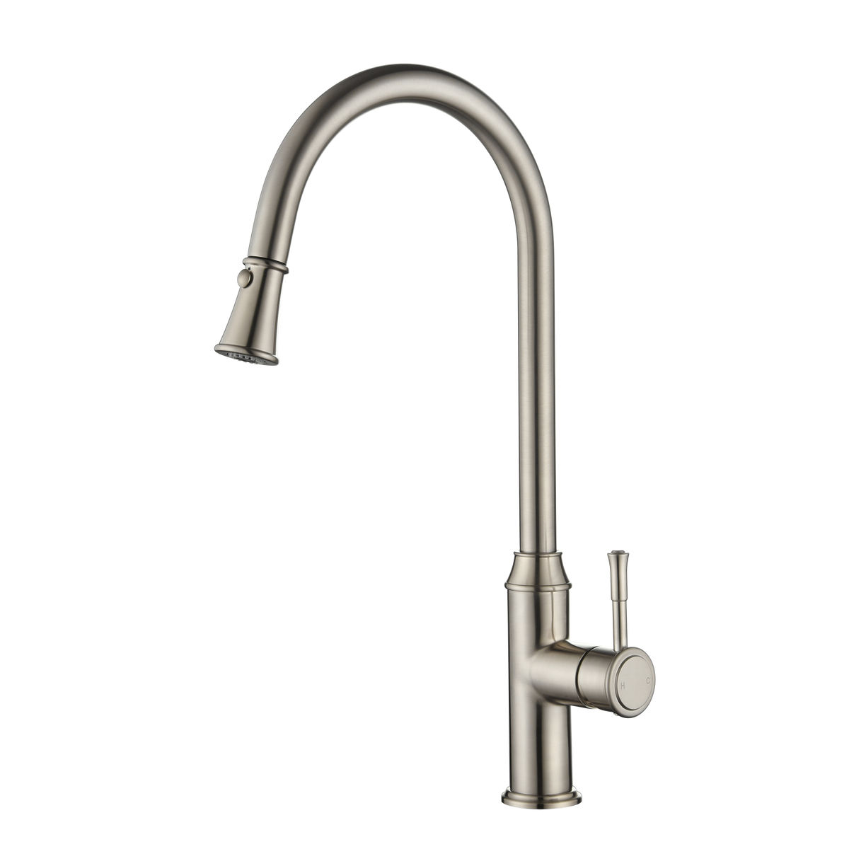 Modern National Montpellier Traditional Pull-Out Kitchen Sink Mixer - Warm Brushed Nickel — MON005BN
