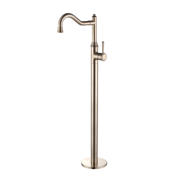 Modern National Montpellier Federation Traditional Freestanding Bath Spout with Mixer - Warm Brushed Nickel
