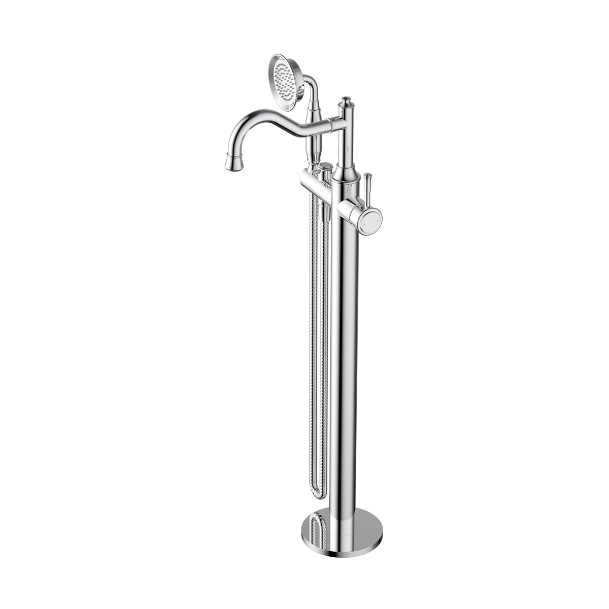 Modern National Montpellier Freestanding Bath Mixer with Hand Shower - Chrome — MON012
