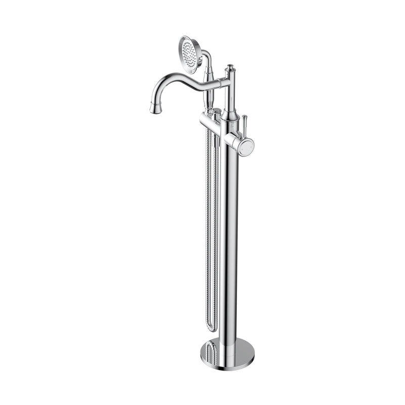 Modern National Montpellier Freestanding Bath Mixer with Hand Shower - Chrome — MON012