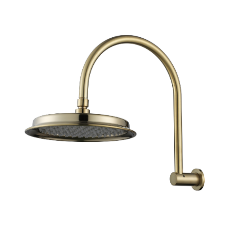 Modern National Montpellier Shower Head and Arm Set - Brushed Gold (Brushed Bronze)