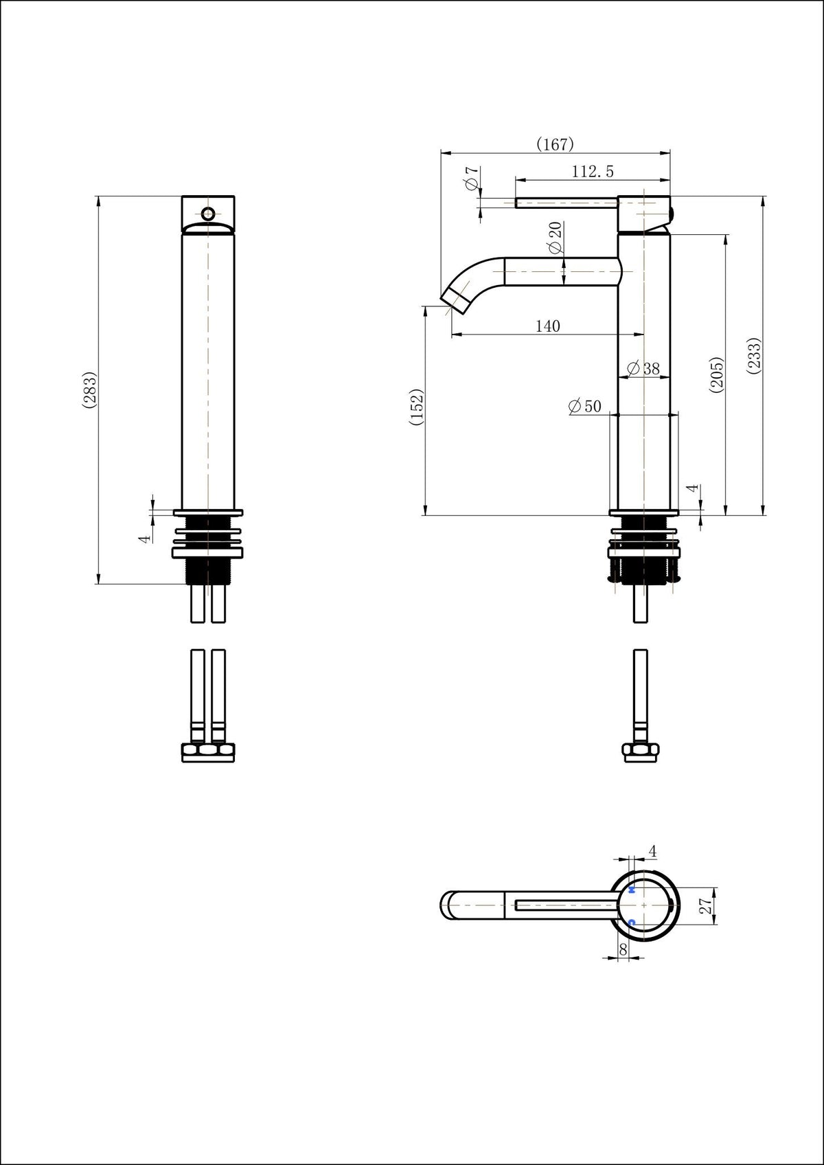 Modern National Star Mini Mid-Rise Basin Mixer Curved Spout — measurement drawing (STRM001.5-1-1.jpeg)