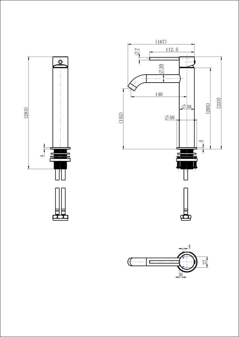 Modern National Star Mini Mid-Rise Basin Mixer Curved Spout — measurement drawing (STRM001.5-1-1.jpeg)