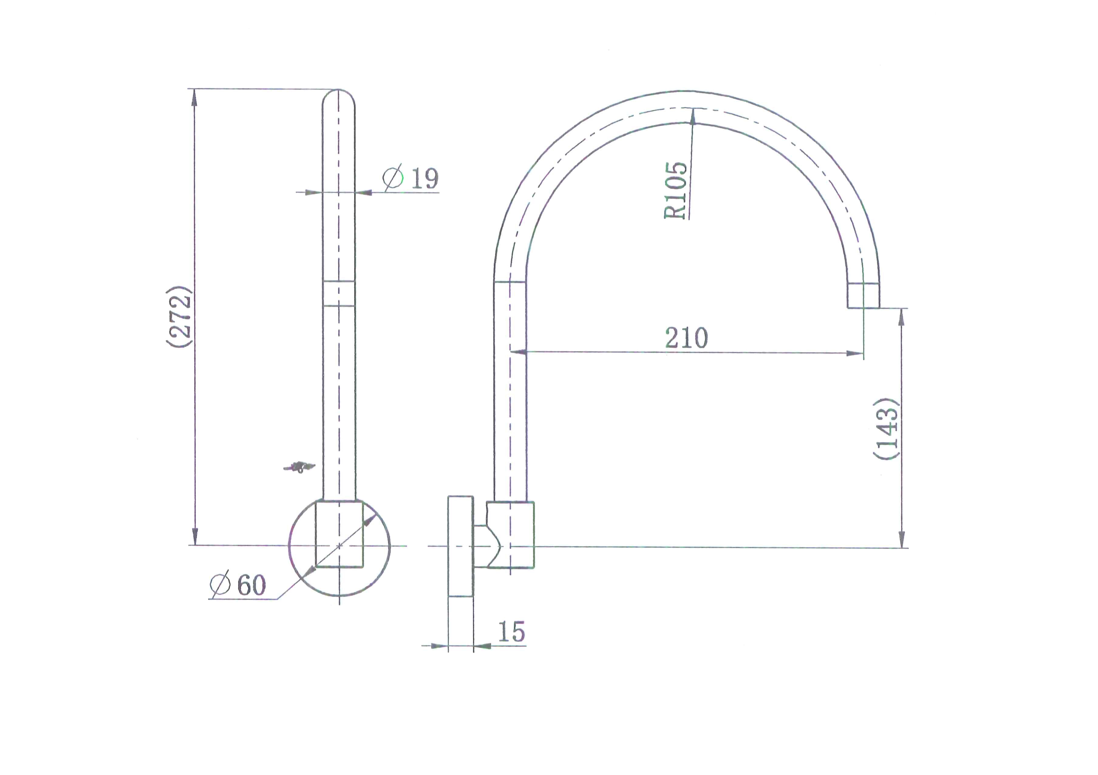 Modern National Ryker Bath Spout — measurement drawing (RYK010-Line-Drawing.png)