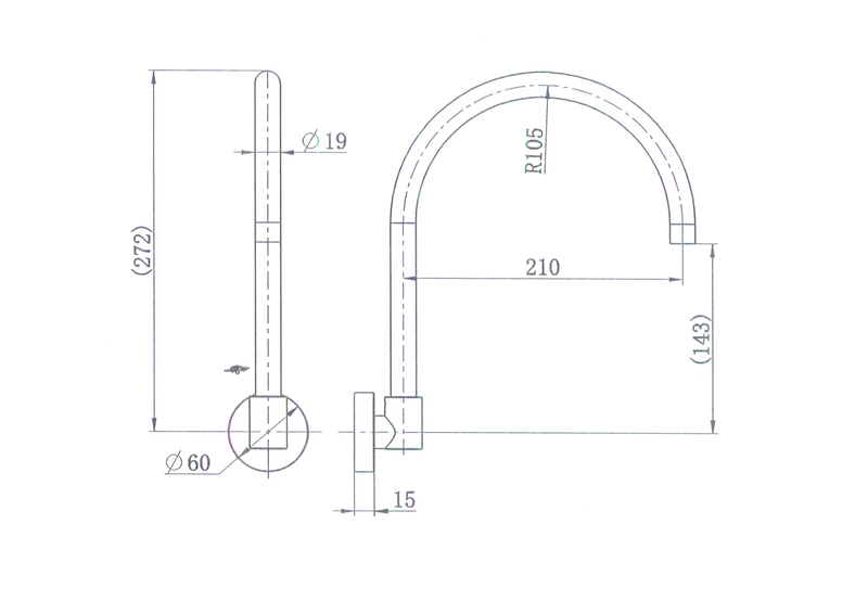 Modern National Ryker Bath Spout — measurement drawing (RYK010-Line-Drawing.png)