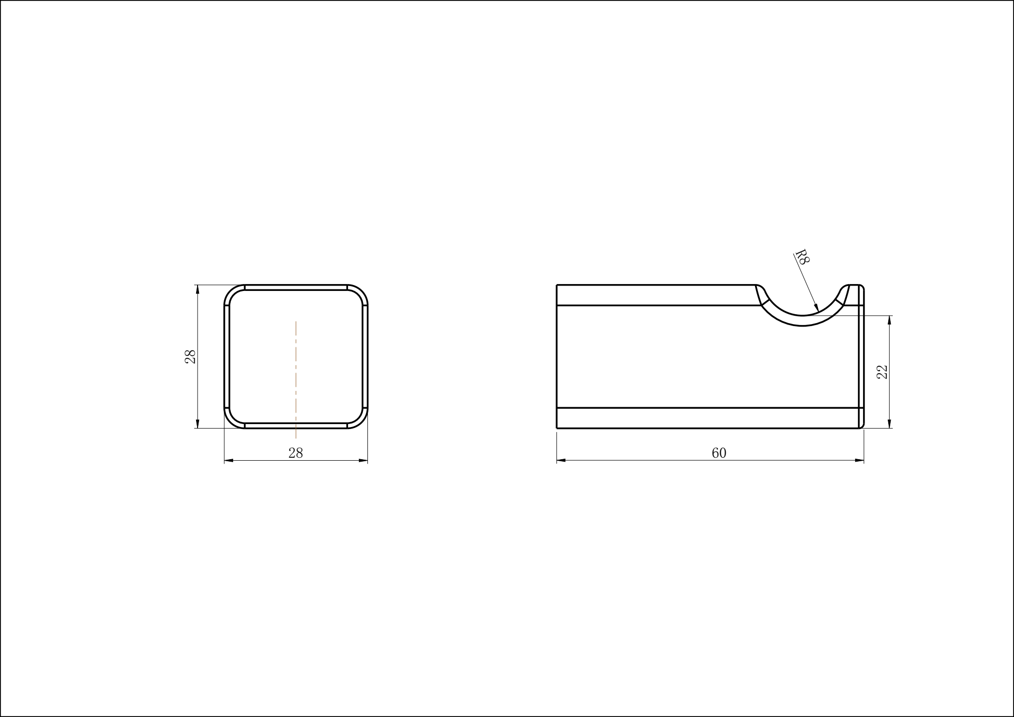 Modern National Nova Single Robe Hook — measurement drawing (NVA53-1953-LINE-DRAWING-1.png)