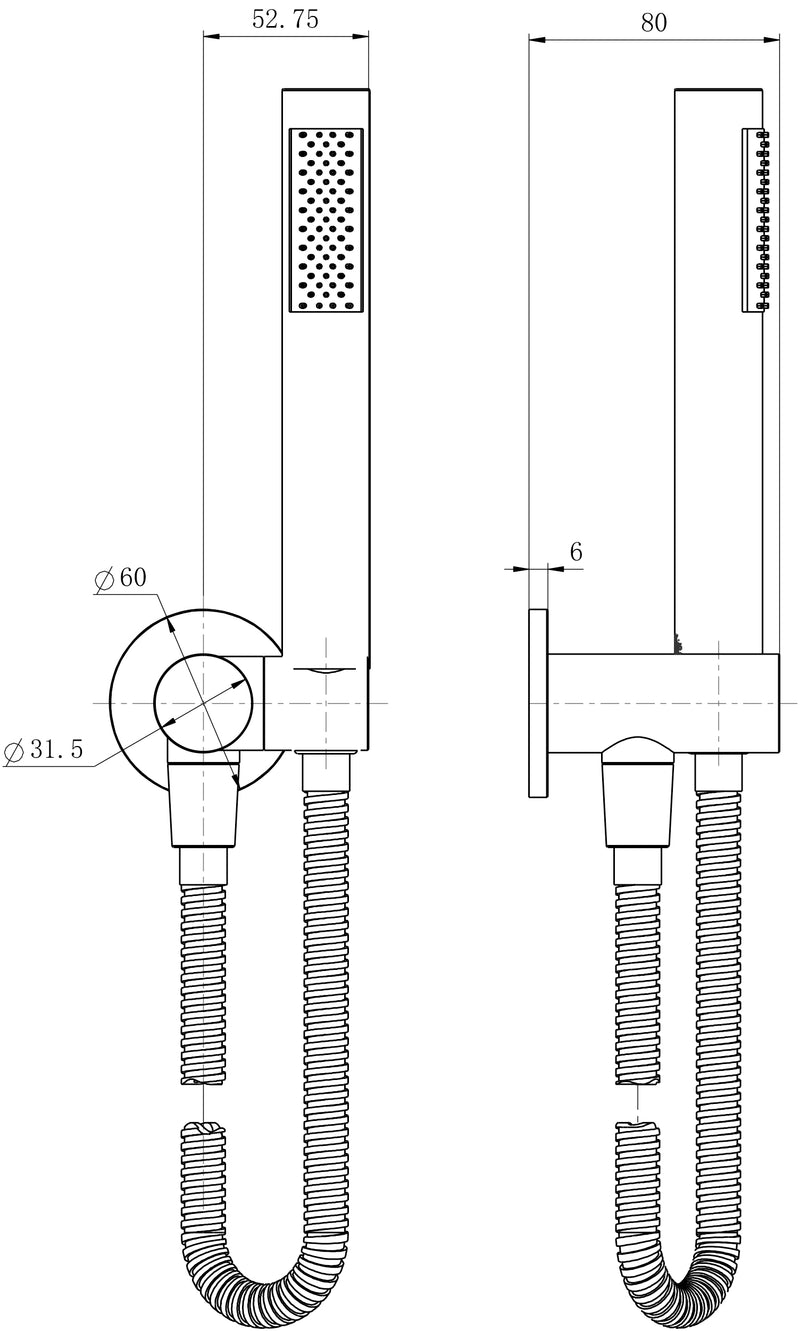 Modern National Star Mini Shower Bracket — measurement drawing (STRM081-2-1.jpg)