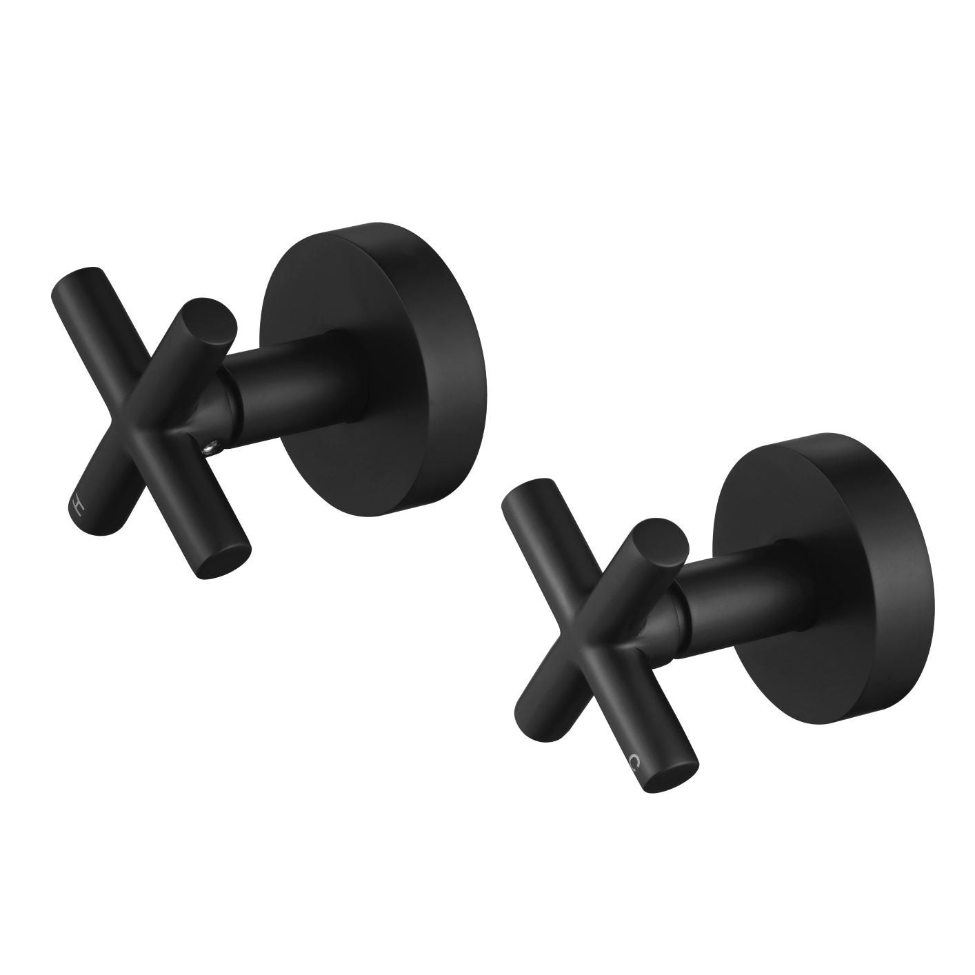 Modern National Cross Handle Ryker Wall Tap Set 1/4 Turn - Matte Black — RYK017BK
