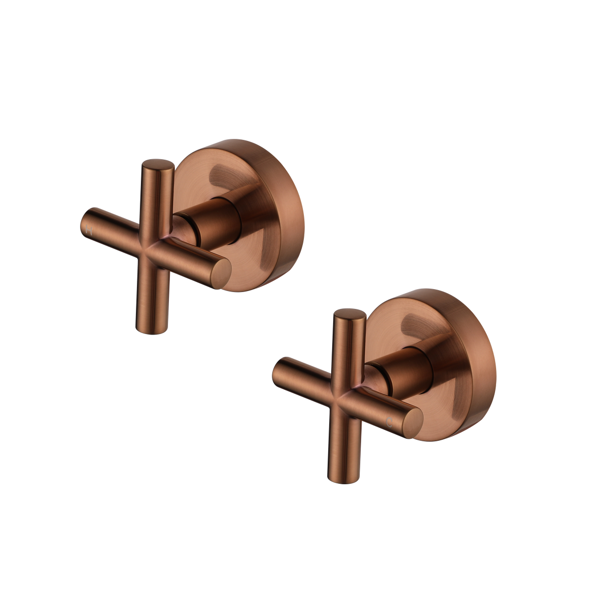 Modern National Cross Handle Ryker Wall Tap Set 1/4 Turn - Champagne — RYK017CM