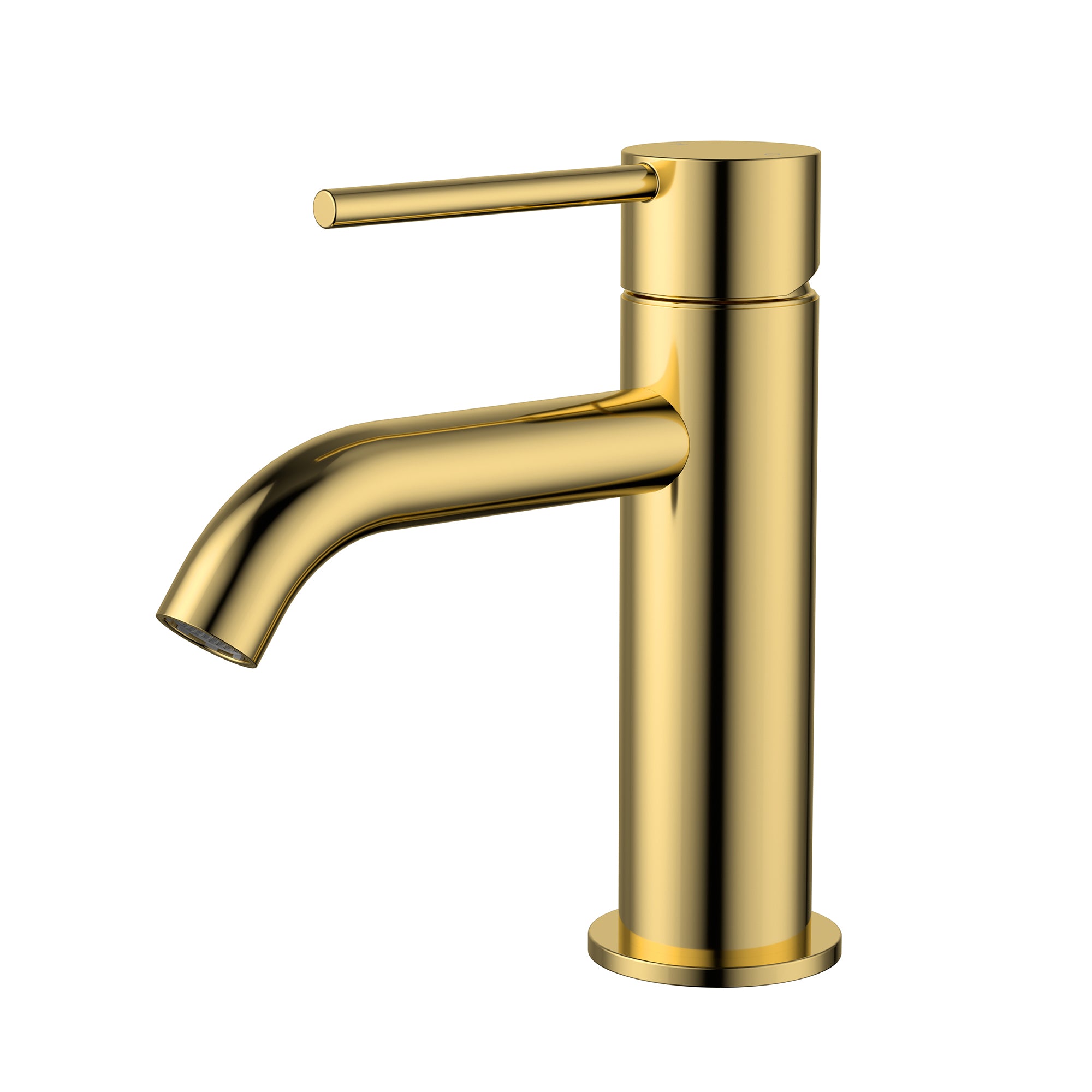 Modern National Star Mini Basin Mixer Curved Spout - Polished Gold (Polished Brass) — STRM001-1PB