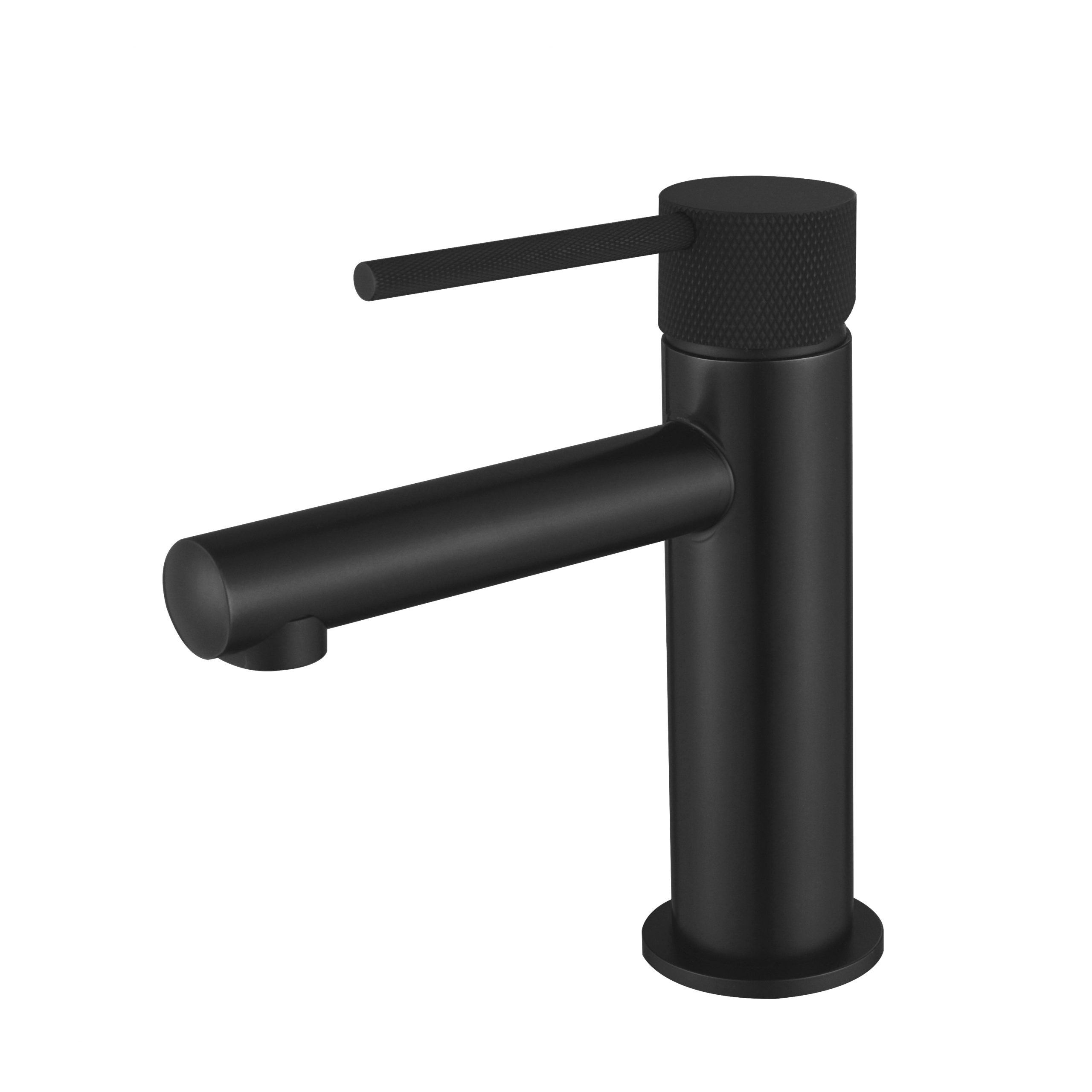 Modern National Star Mini Basin Mixer with Knurled Handle - Matte Black — STRM001BK+STRM001BK-H2