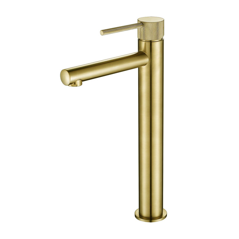 Modern National Star Mini Tall Basin Mixer with Knurled Handle - Brushed Gold (Brushed Bronze) — STRM002BM+STRM001BM-H2