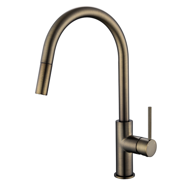 Modern National Star Mini Pull-Out Kitchen Mixer - Antique Brass